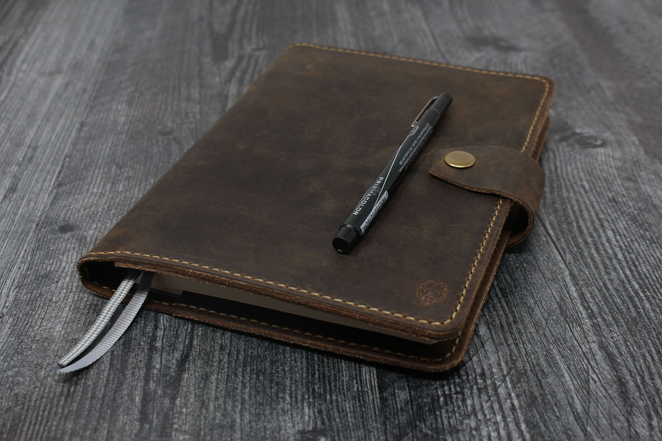 Personalized Leuchtturm1917 Notebook Cover, Leather Cover for A5